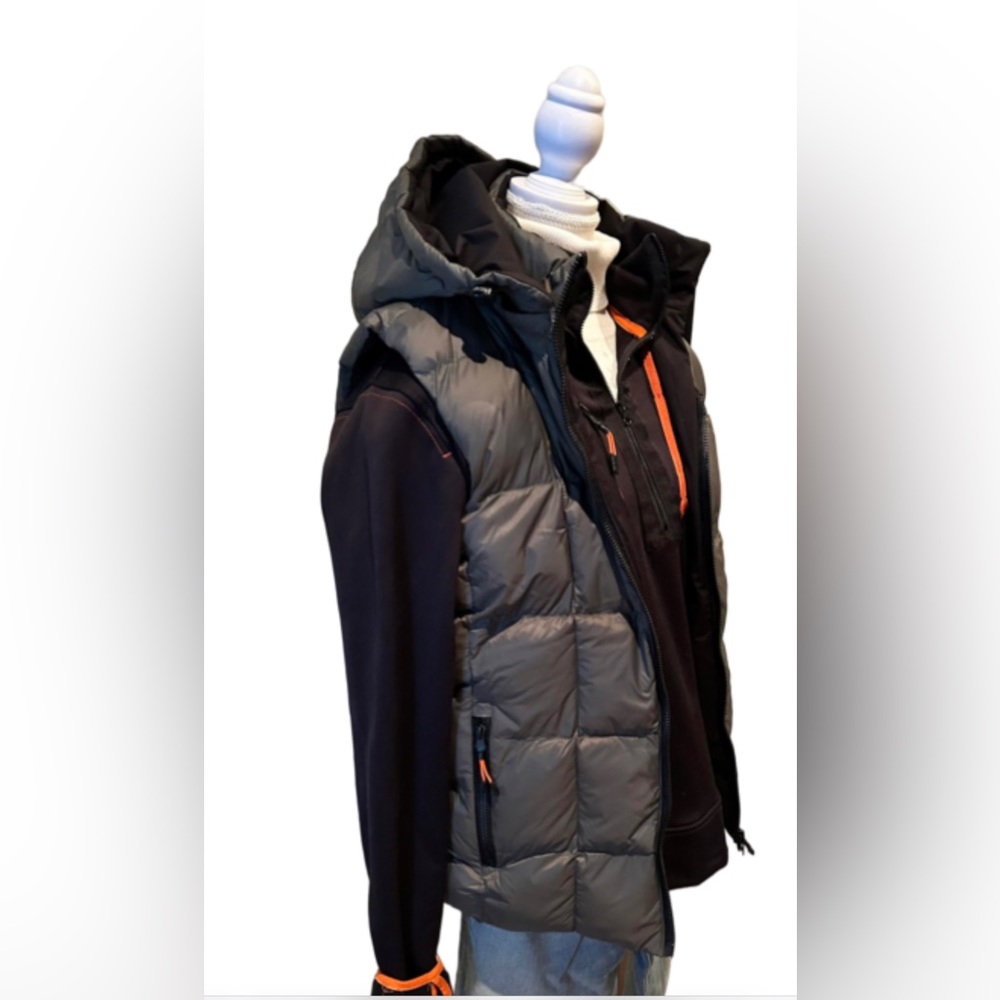 NWT Hunter Green/Black Reversible Hooded Puffed Vest - Picture 3 of 14